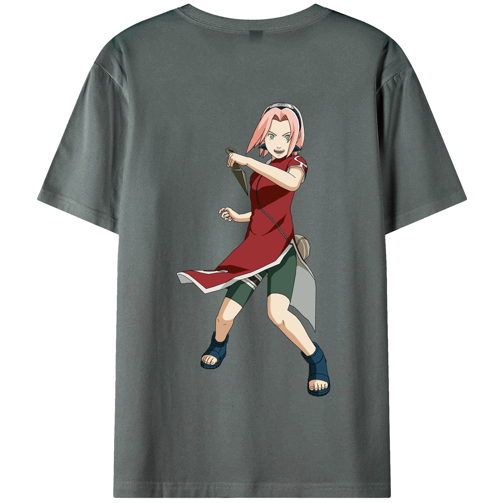 （画像用） NARUTO -ナルト- 春野サクラ Haruno Sakura 綿100％半袖Tシャツ（背面プリント）